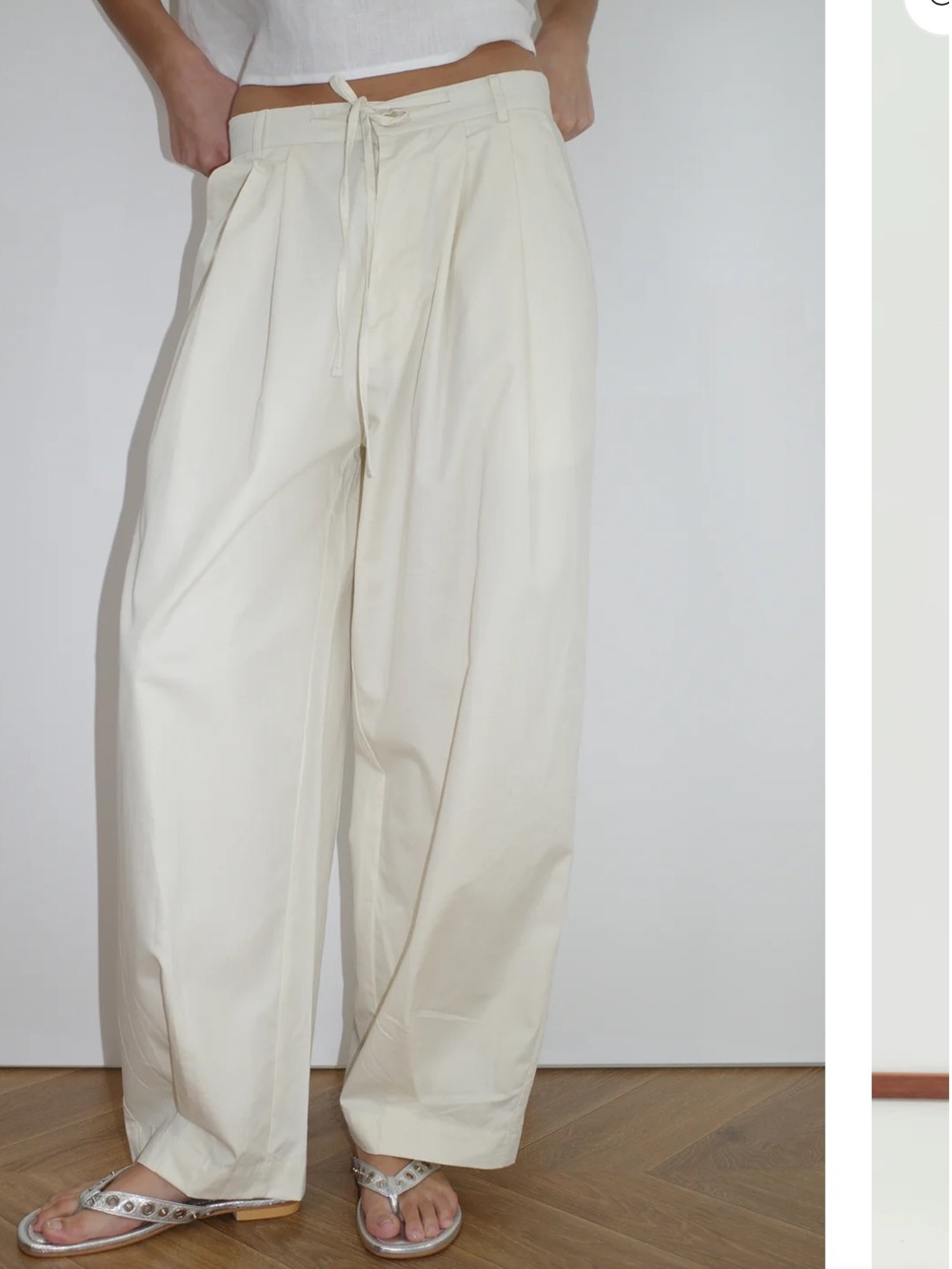 Deiji Studios Turn Pant in off-white XS